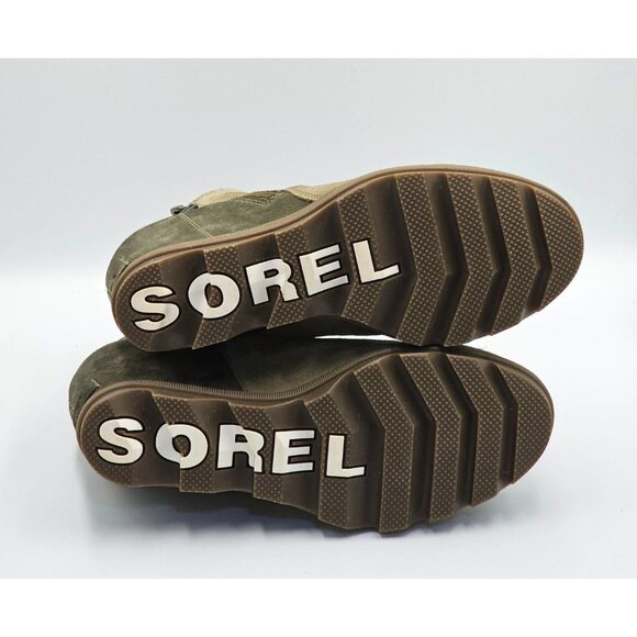 Sorel Women's Olive Green Suede Leather Joan of Arctic Chelsea Boots Size 8 2514 - Picture 10 of 16